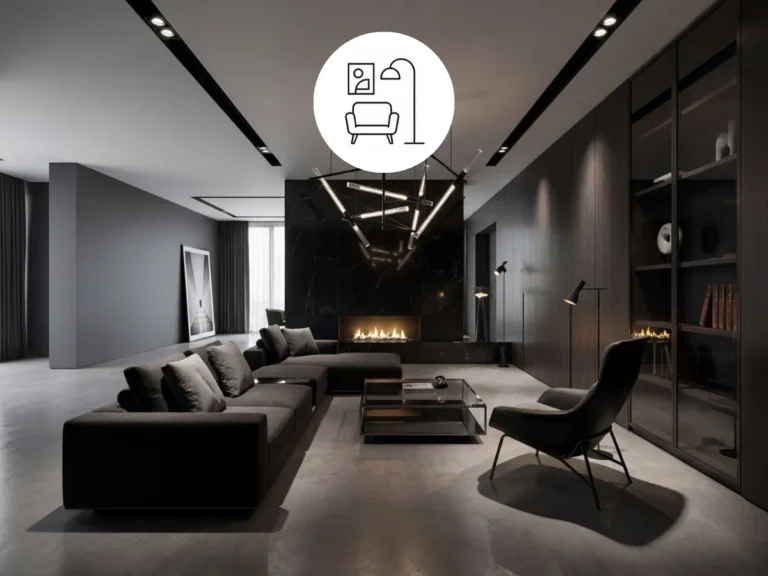 Modern interior with sleek furniture and warm neutral tones